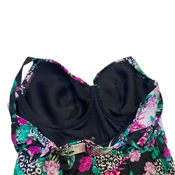 Torrid Black & White Leopard Underwire One-Piece Swimsuit SIZE 3 DD/F Size 3X - Picture 6 of 11